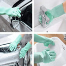 Reusable Silicone Washing Gloves with Built-In Scrubber for Kitchen Bathroom Car and Multipurpose Cleaning (Random Color)