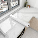 White & Grey | Marble Sheet Sticker 60x200cm | Waterproof Self-Adhesive PVC Wallpaper for Furniture Walls