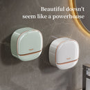 Milky White | Self-Adhesive Wall-Mounted Luxury Soap Holder with Lid and Drainage Tray