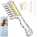 Transparent Hair Oil Applicator Comb | Refillable Scalp Massage Comb with Built-In Oil Reservoir | Leakproof Hair Serum Distribution Brush | Unisex